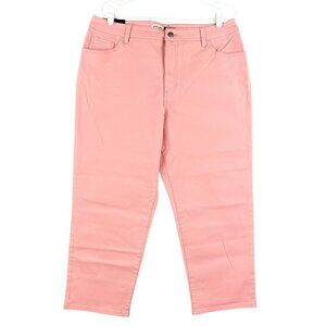 St. John's Bay Women's Apricot Blush Jeans Size 16 Stretch High Rise Tapered NWT